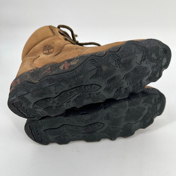 Vintage 90s Timberland Hiking Boots Womens 8 M Tan Brown Nubuck Leather Chunky - Picture 7 of 11